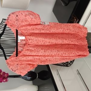 NWT Lace coral top 1X